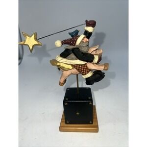 Vintage 1998 Williraye Studio Flying Pig  Santa Bird Star WW2243 Farmhouse